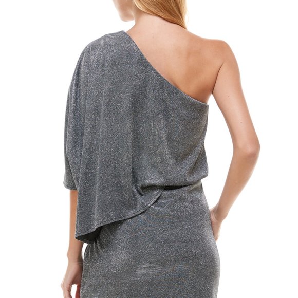 TCEC | NWOT | Metallic Glitter One Shoulder Dress | S, M, L | Black | CD01940 - Picture 5 of 5